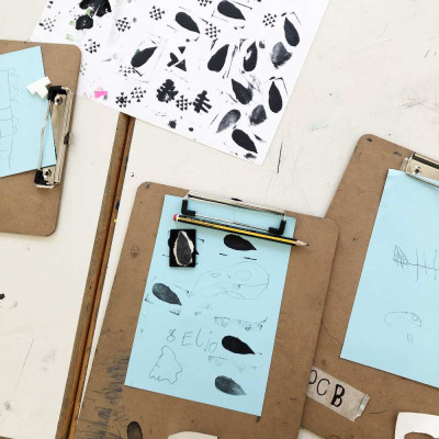 Druckproben von Stempeln auf Papier